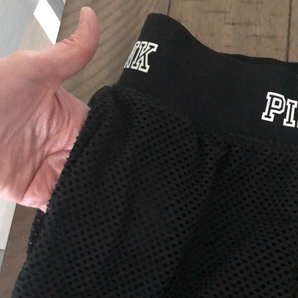 Victoria’s Secret Pink Ultimate Fishnet Joggers S built in shorts athleisure